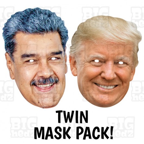 Donald Trump and Nicolas Maduro of Venezuela Twin Card Mask Pack