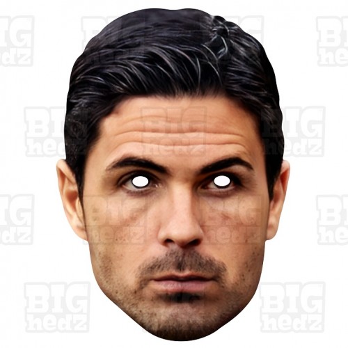 MIKEL ARTETA the Arsenal Manager Life-size Card Face Mask