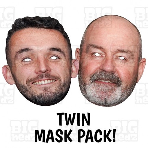 John McGinn and Steve Clarke Scotland National Football Team Manager and player Twin Face Mask Pack