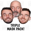 John McGinn, Steve Clarke and Andy Robertson World Cup Party Face Masks.