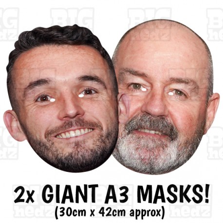"Super" John McGinn and Steve Clarke: GIANT Size Masks, Scotland National Football Team