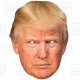 Card face mask with an elastic strap to wear of Donald Trump the ex-president of the United States of America,