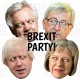 David Davis + Jean-Claude Juncker + Boris Johnson + Theresa May : 4 Mask Pack BIG A3 Size Card Face Masks