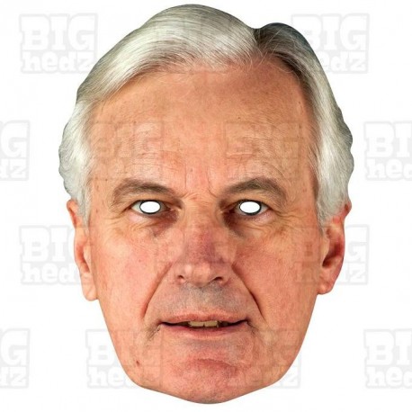 MICHEL BARNIER : Life-size Card Face Mask - BREXIT fancy dress party Juncker