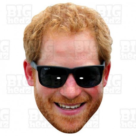 Prince Harry : BIG A3 Size Card Face Mask. Royal Wedding Meghan