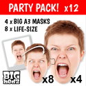 Party Pack BIG A3 size + Life-size Personalised Card Face Masks