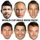 WORLD CUP 6 Mask Pack : KANE + MESSI + RONALDO + VARDY + AGUERO + PUTIN Life-size Face Masks