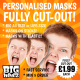 Hen Party Personalised Face Masks on STICKS or elastic. Upload your photo and we will create your masks!