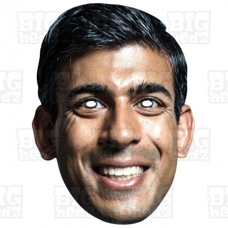 Rishi Sunak : Life-size card face mask of the Chancellor of the Exchequer
