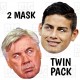 JAMES RODRIGUEZ + CARLO ANCELOTTI : Football Striker Midfielder Everton Manager and Columbia Card Face Mask