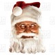 FATHER CHRISTMAS SANTA CLAUS card face mask wih an elastic strap attached.