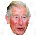 King Charles III giant card face mask to wear with an elastic strap and eyeholes.