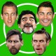 World Cup Football Players 5 Card Face Masks on elastic to wear.