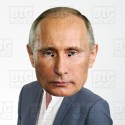 Card face mask of the Russian President Vladimir Putin