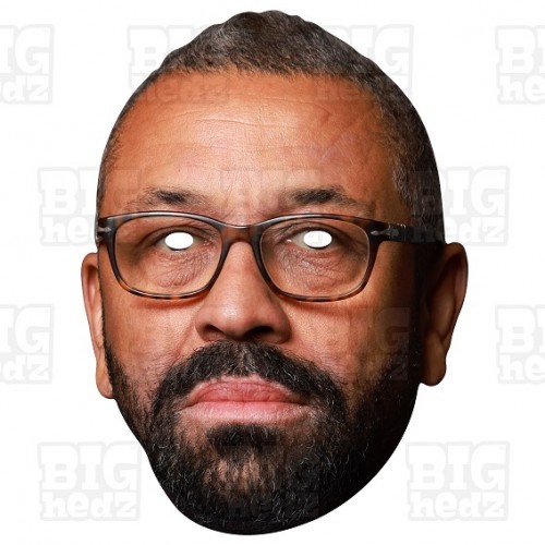 James Cleverly the Home Secretary life-size card face mask.