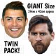 Lionel Messi and Cristiano Ronaldo GIANT Size card face masks