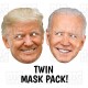 Donald Trump and Joe Biden card face masks US Election twin-pack