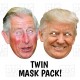 Donald Trump plus King Charles III card face masks ready to wear! 