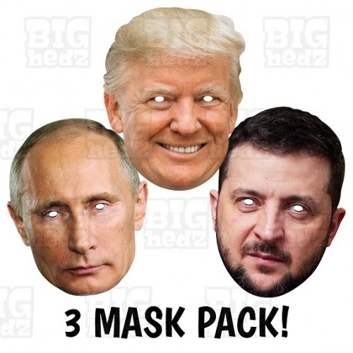 Ukraine Peace Talks 3 Mask Pack including Donald Trump, Vladimir Putin and Volodymyr Zelensky