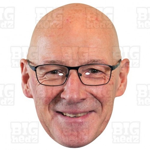 John Swinney the First Minister of Scotland Giant card face mask