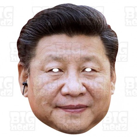 Xi Jinping leader of the People's Republic of China card face mask.