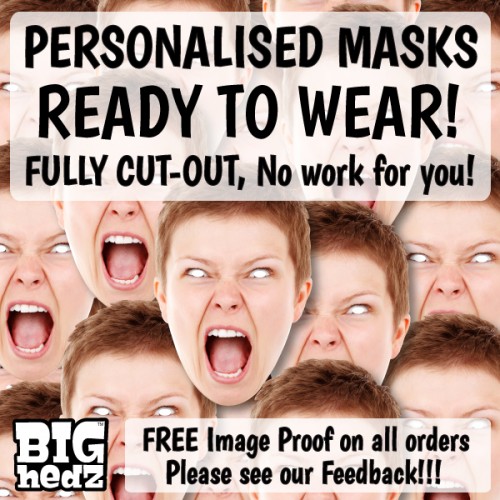 Personalised Face Masks for Hen Night, Stag Do or Surprise Birthday Party Fun.