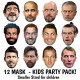 12 Face Mask Kids Football Player and Manager Party Pack!