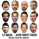 12 Face Mask Kids Football Player and Manager Party Pack!