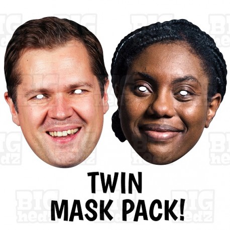 Robert Jenrick and Kemi Badenoch card face mask Halloween twin pack.